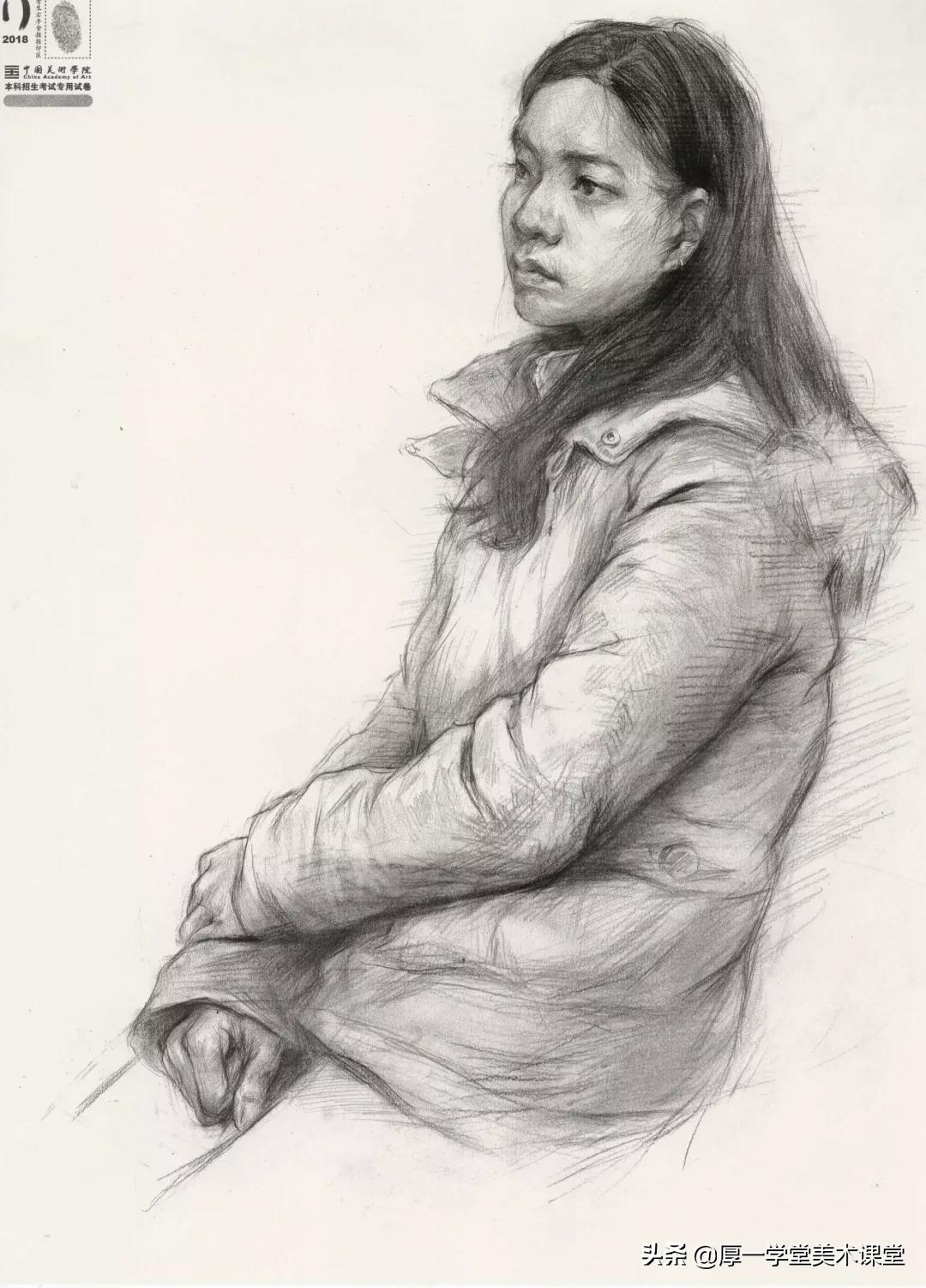 中国美院高分卷2020素描试卷,中国美院素描作品欣赏