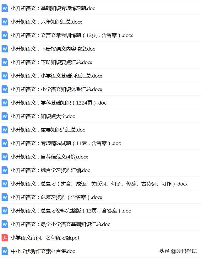 六年级语文小升初课外知识题库,六年级小升初语文课外复习资料