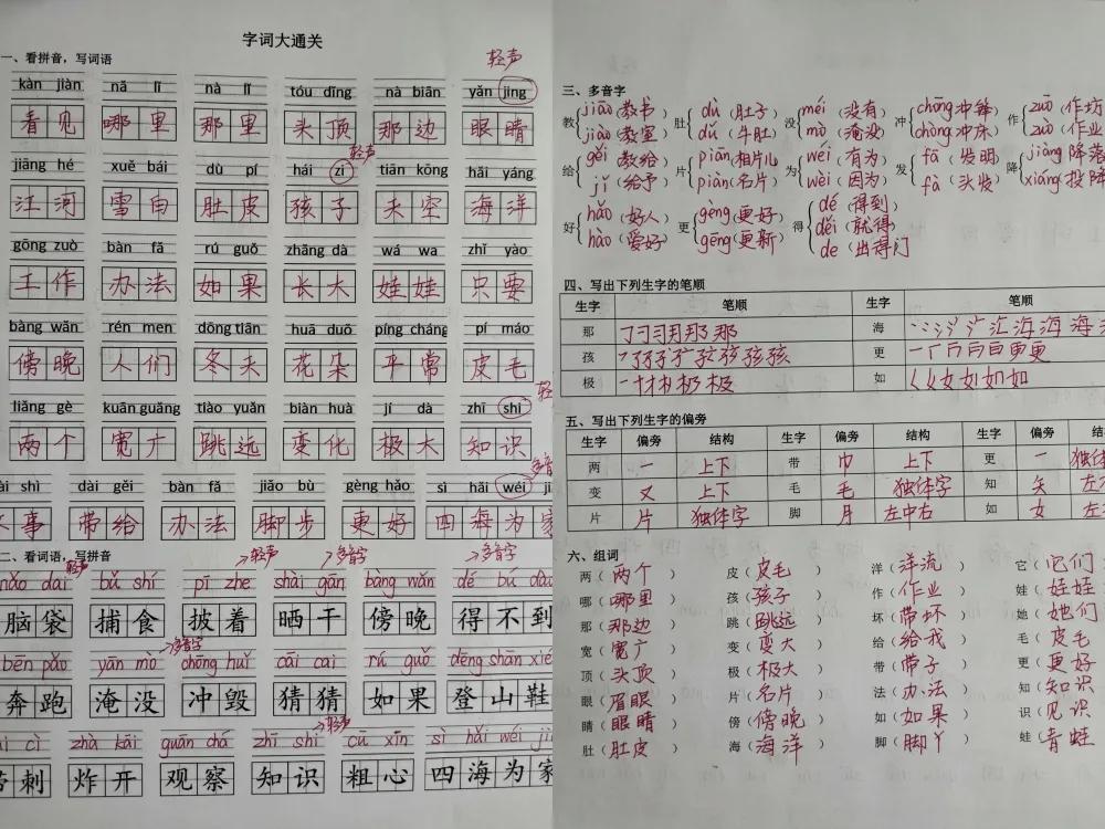 二年级语文上册期中必考题型10套,2020年人教版二年级语文期中试题