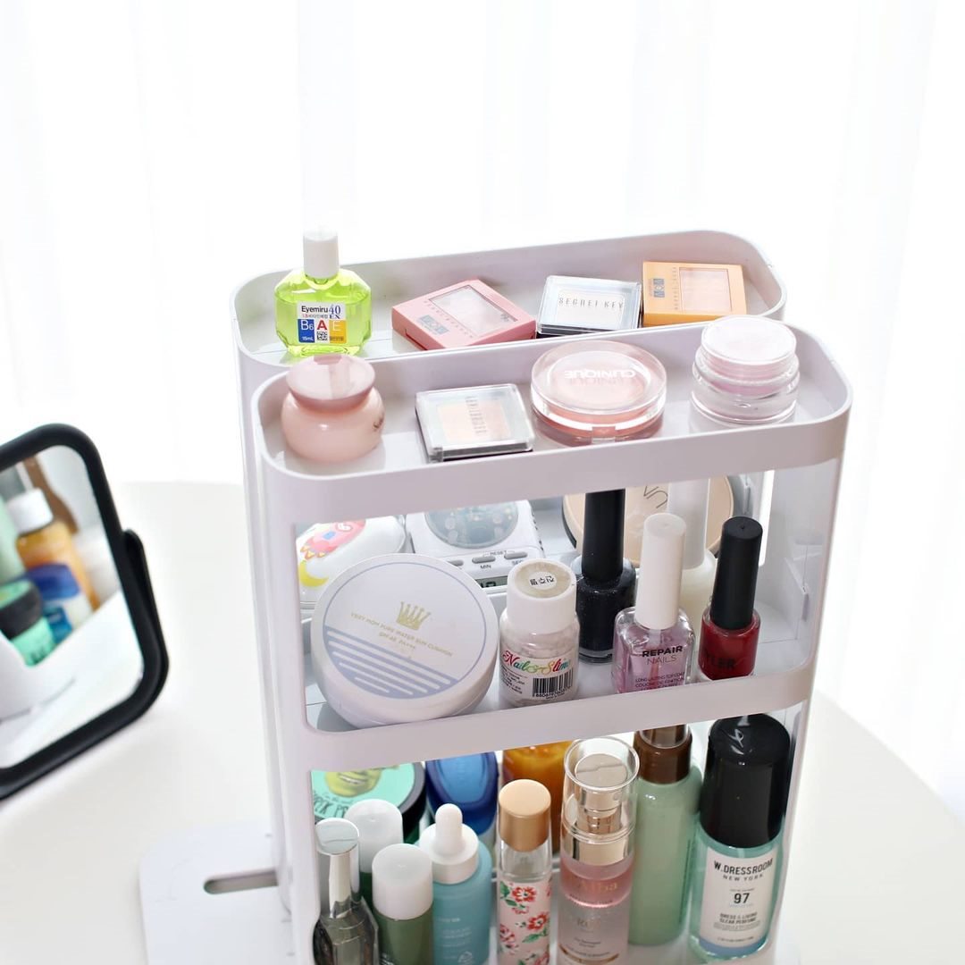 小姐姐沉浸式收纳化妆品,韩国小姐姐化妆品