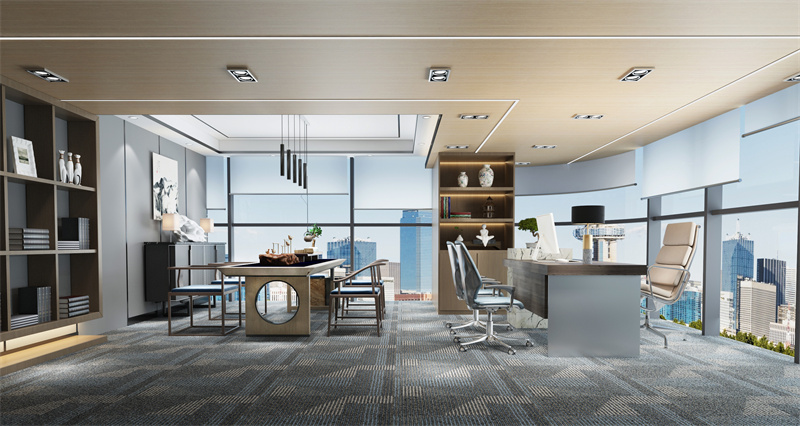 小户型办公室装修设计风格大全,现代轻奢董事长办公室装修效果图