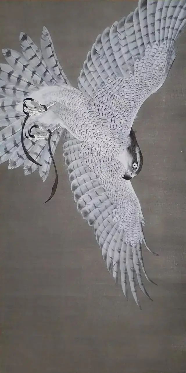 他画的鹰,严谨工致,萧疏威严