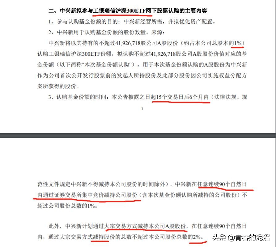 以中兴为例——大股东股票换购ETF解析