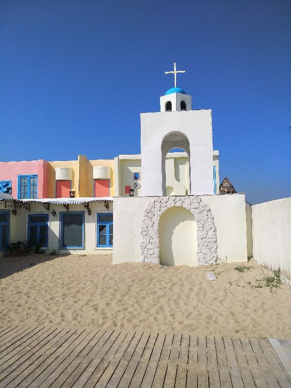 圣托里尼海边,盘锦金帛滩海滨浴场