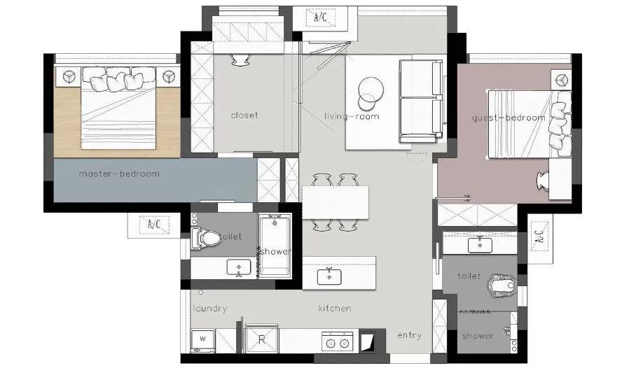 她家75㎡，果断舍弃一间卧室，装完后功能翻倍，颜值大大提升