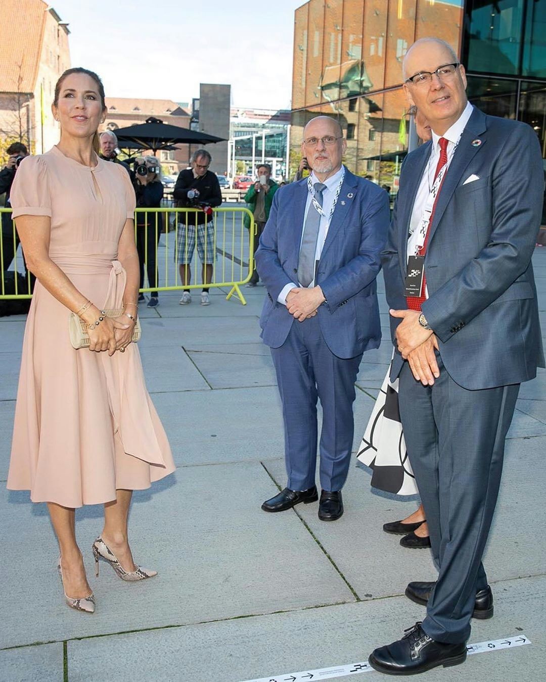 丹麦王储妃出席活动,丹麦王储妃粉裙