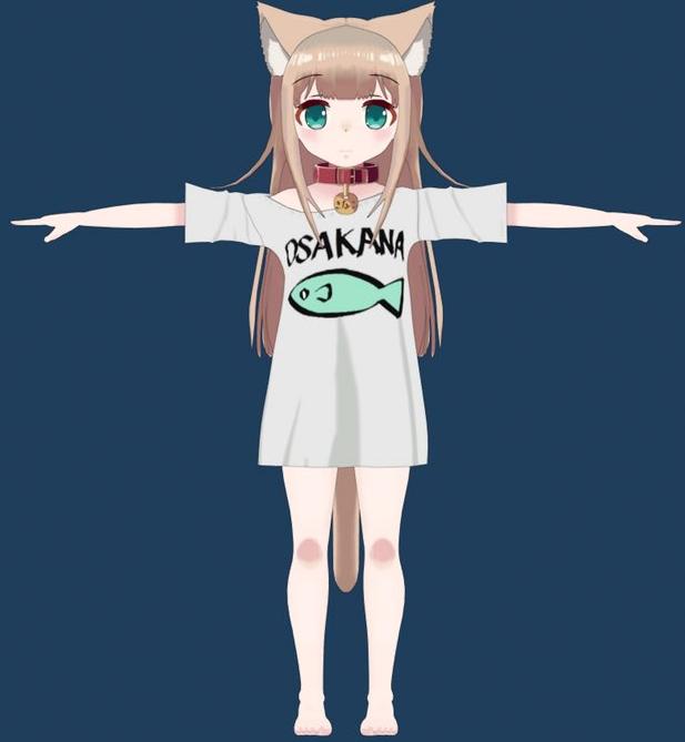 可爱的猫耳娘建模,虚拟猫耳娘形象