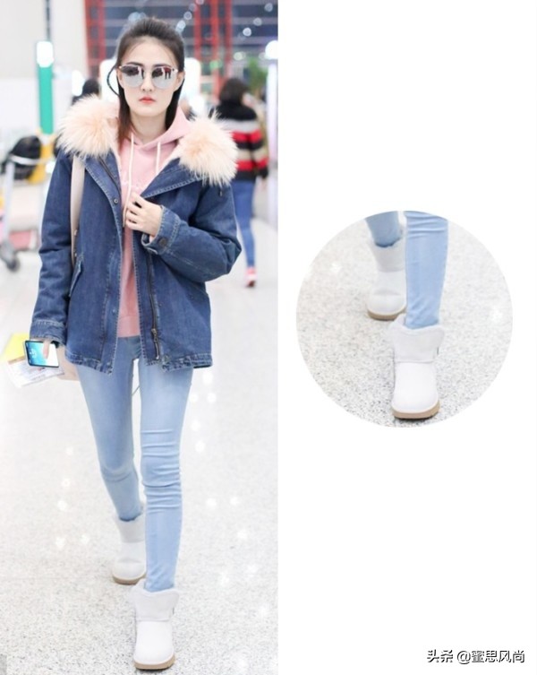 雪地靴穿搭女冬季搭配明星,最好穿搭的雪地靴