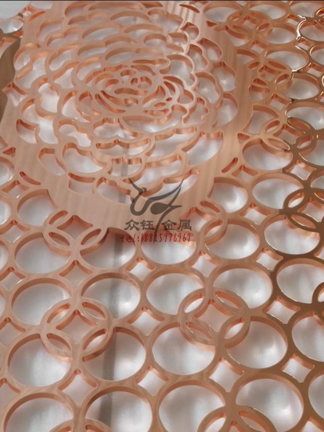 玫瑰金雕刻屏风高清大图,玫瑰金方管屏风装饰效果