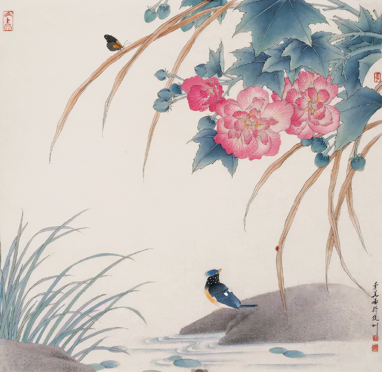 杜曼华花鸟作品欣赏,淡雅空灵杜曼华工笔花鸟作品40幅