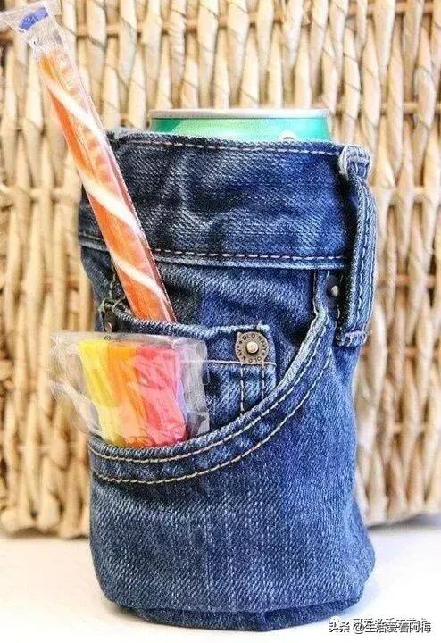 牛仔裤旧物改造手工制作小学生,废旧牛仔裤各种改造图解