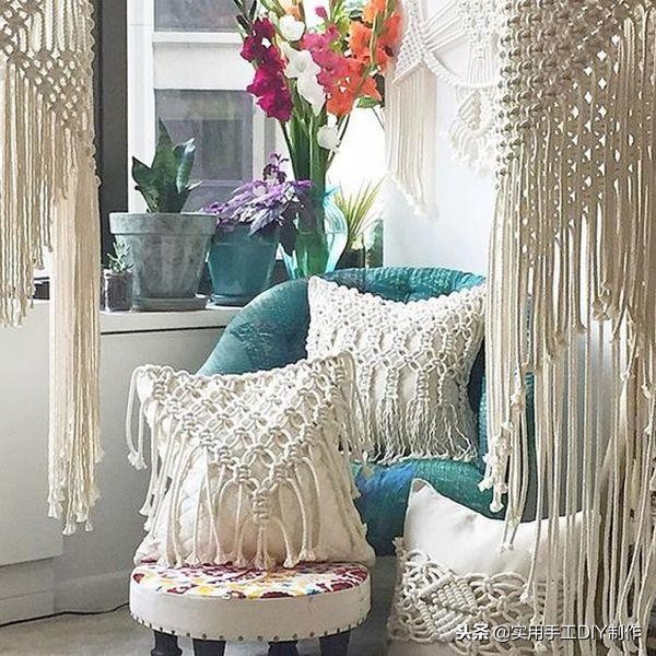 手工纯白棉绳编绳挂件,手工编绳合集名称