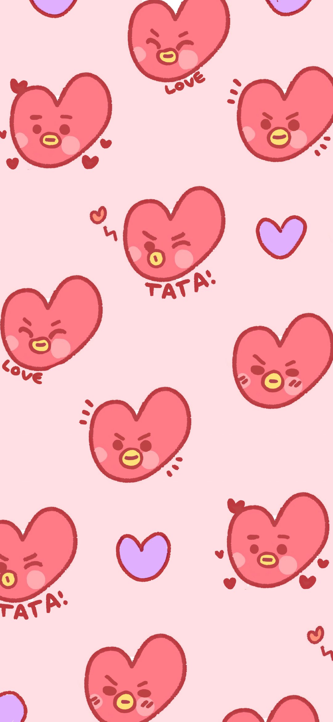 最新版可爱卡通粉色平铺壁纸,可爱卡通壁纸2023图片可保存