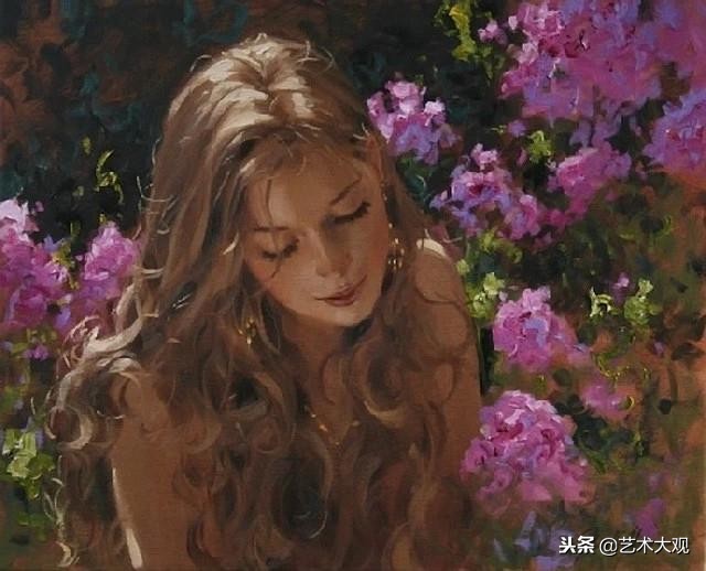 美国当代女性绘画,美国漂亮女人画