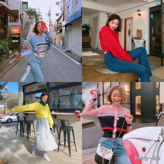 韩国懒汉风女针织衫,漂亮温柔的韩系小姐姐穿搭