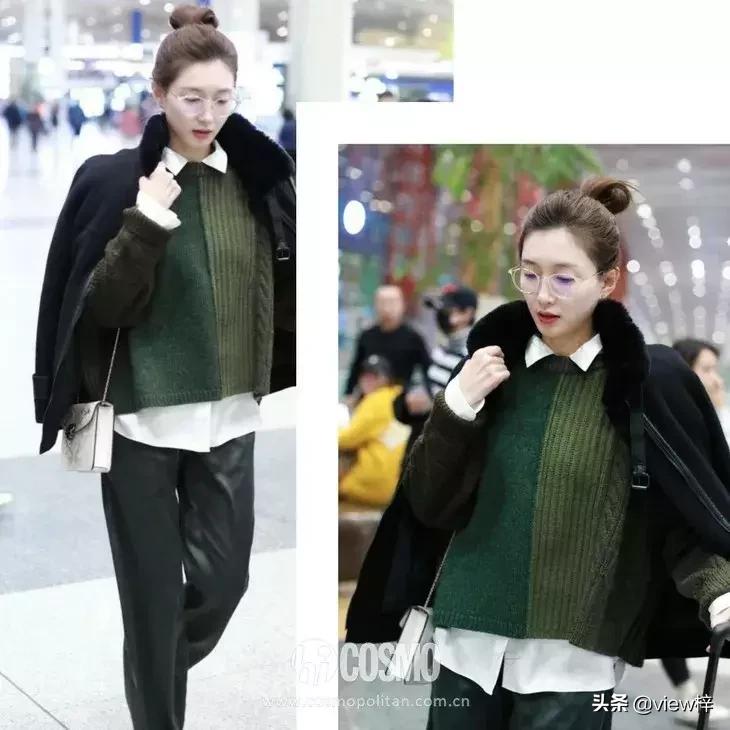 刘雯同款羊毛衫穿搭,初恋风的毛衣