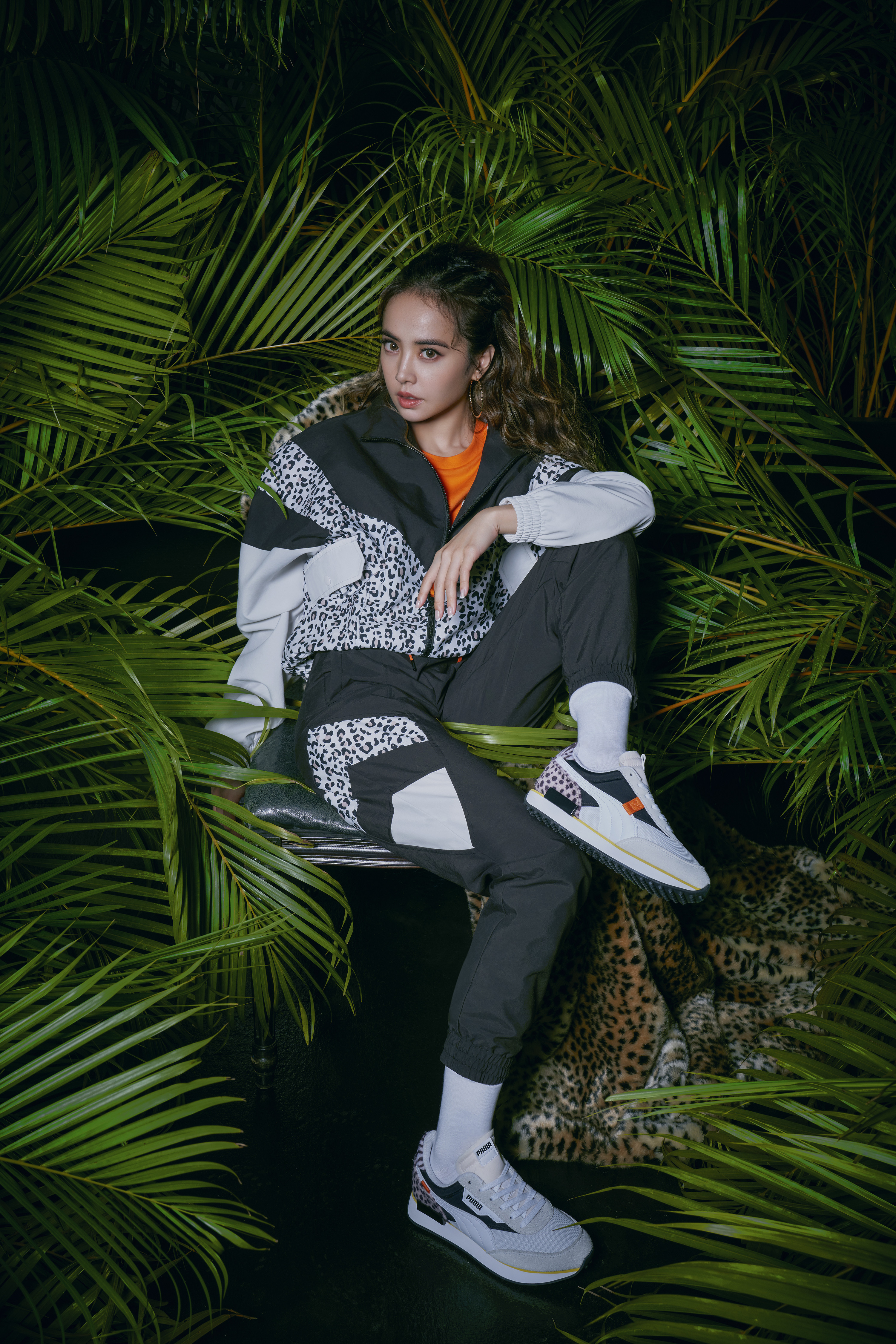 蔡依林休闲鞋,蔡依林同款puma豹纹女鞋