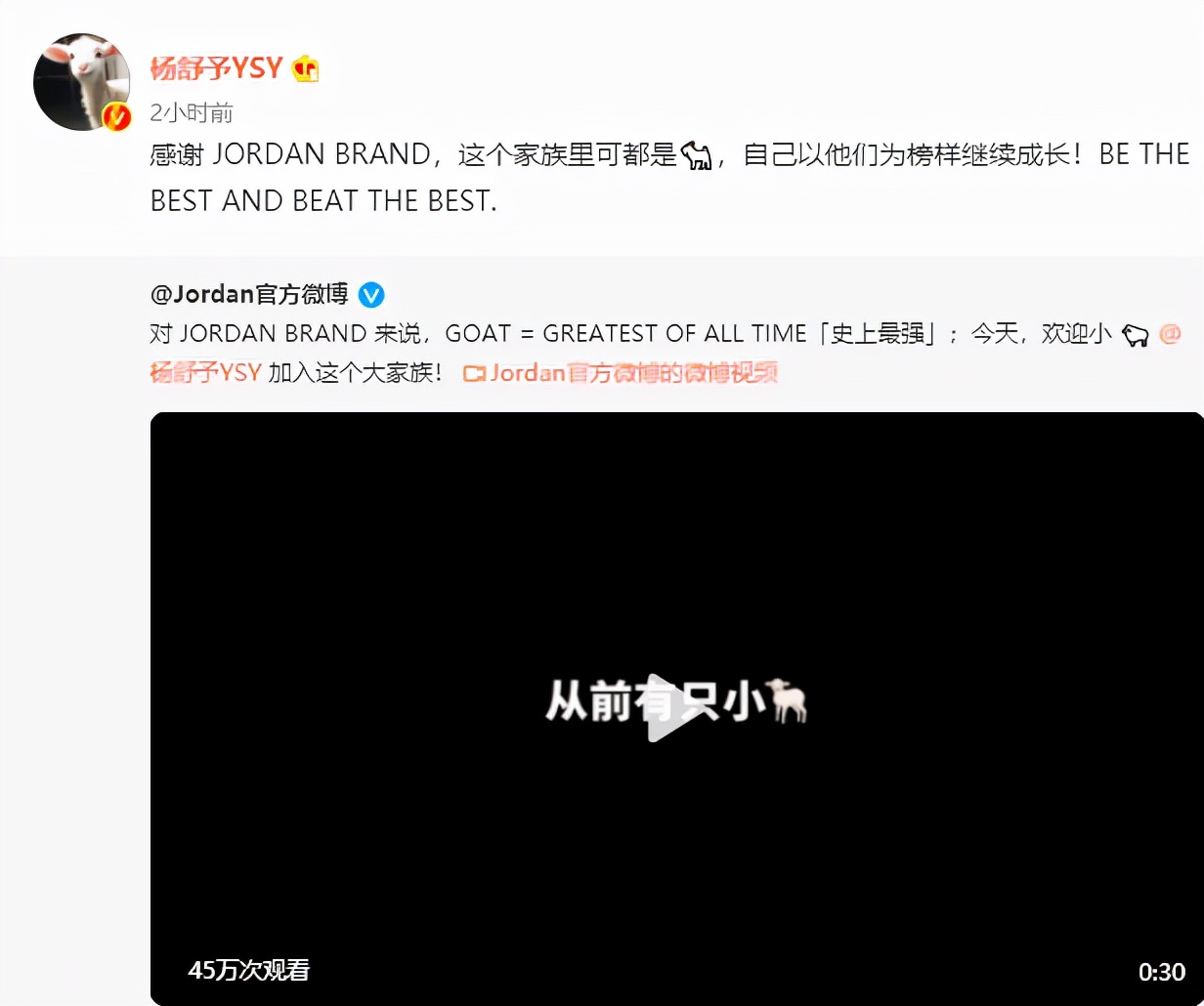 女篮球员杨舒予发文抵制粉丝接机,杨舒予和aj联名