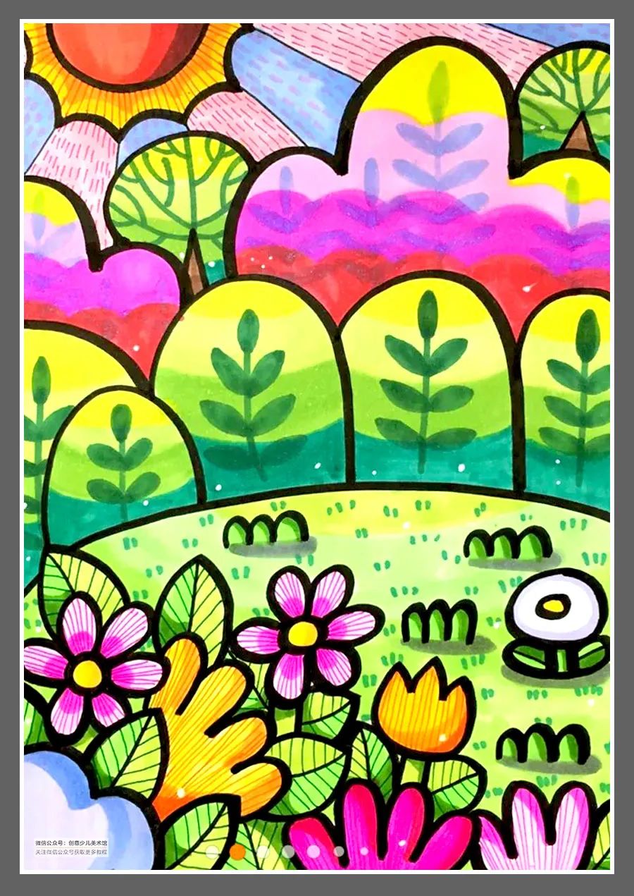 绘画素材儿童画,色彩的渐变绘画作品儿童画