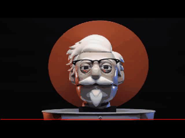 有八块腹肌的肯德基爷爷,肯德基老爷爷亲自做炸鸡