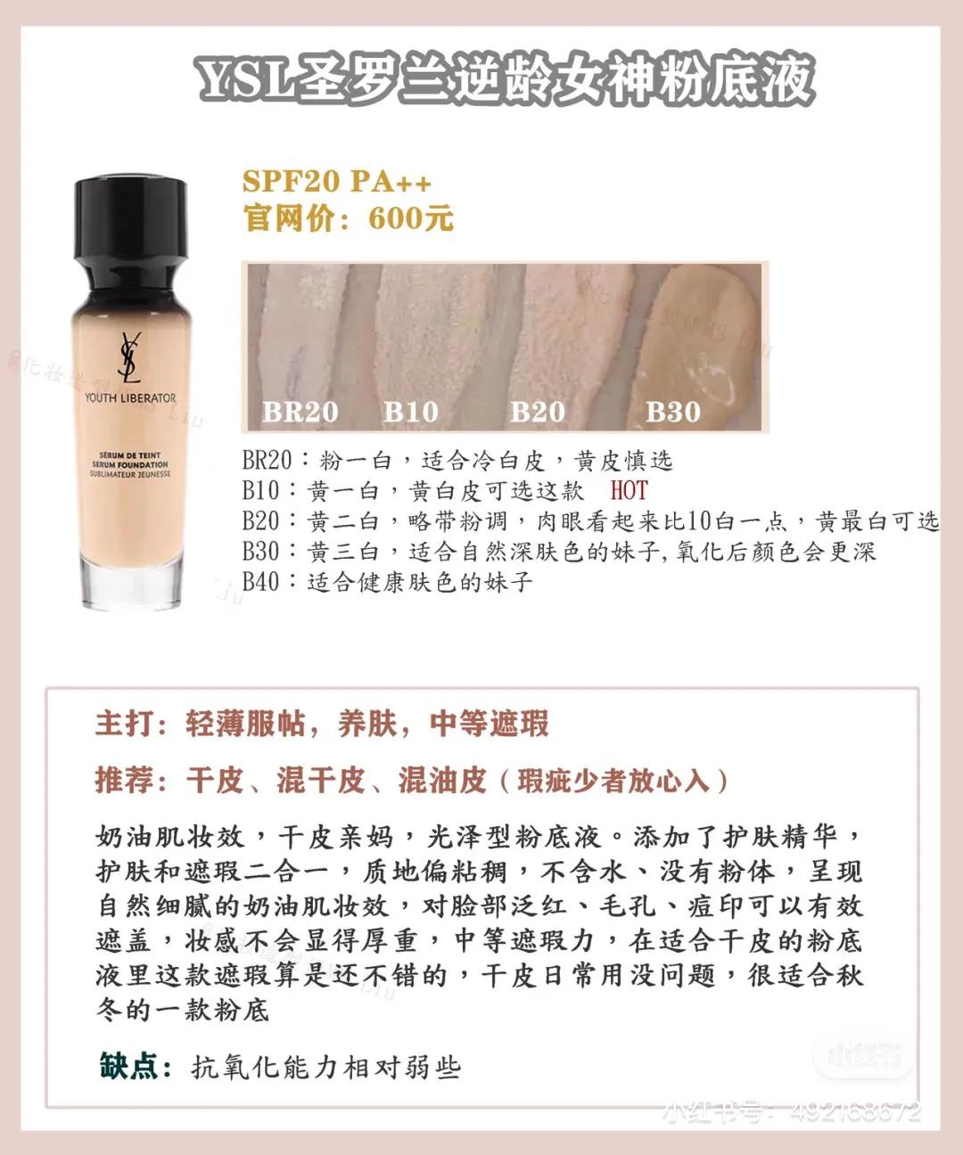 粉底液买什么？！！ysl粉底液大测评，快来看看哪款适合你吧！