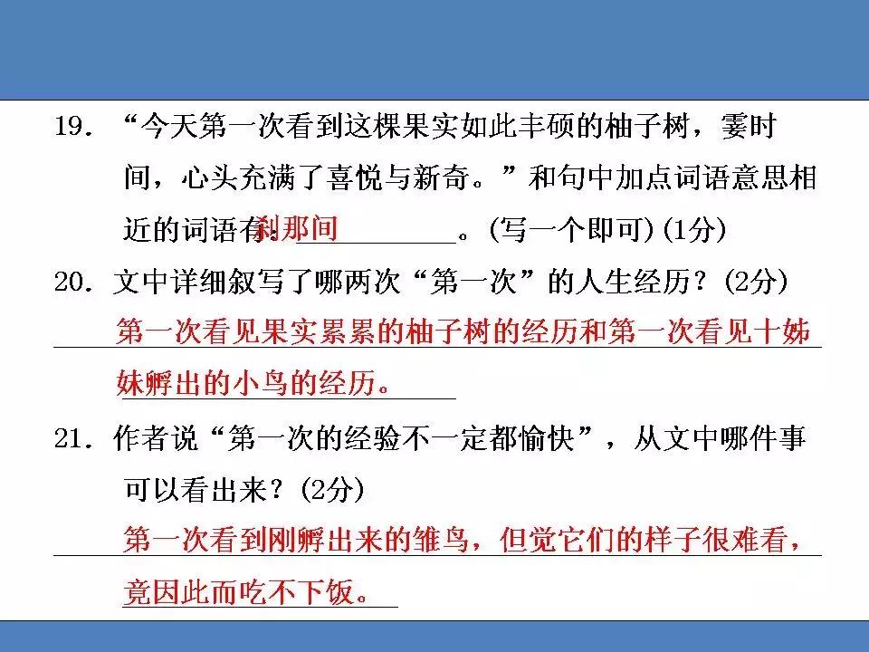 人教版语文2018年期末测试卷答案,人教版小学五年级语文期中测试卷