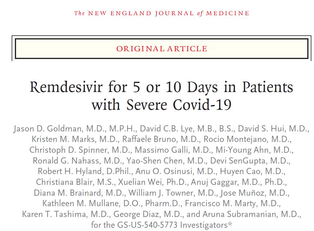 瑞德西韦随机双盲对照试验,瑞德西韦最新临床试验效果