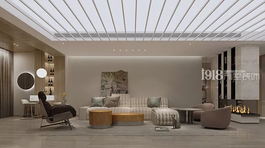 莫兰迪色北欧轻奢大平层,莫兰迪蓝色轻奢高级装修公寓