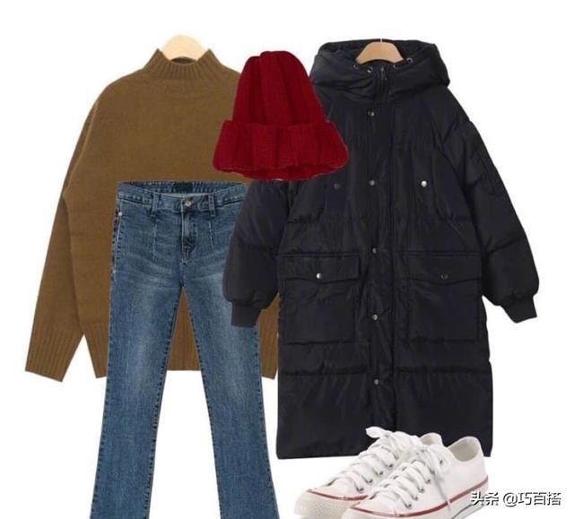 黑色长款棉服特别遮肉百搭又好看,简单气质款黑色棉服