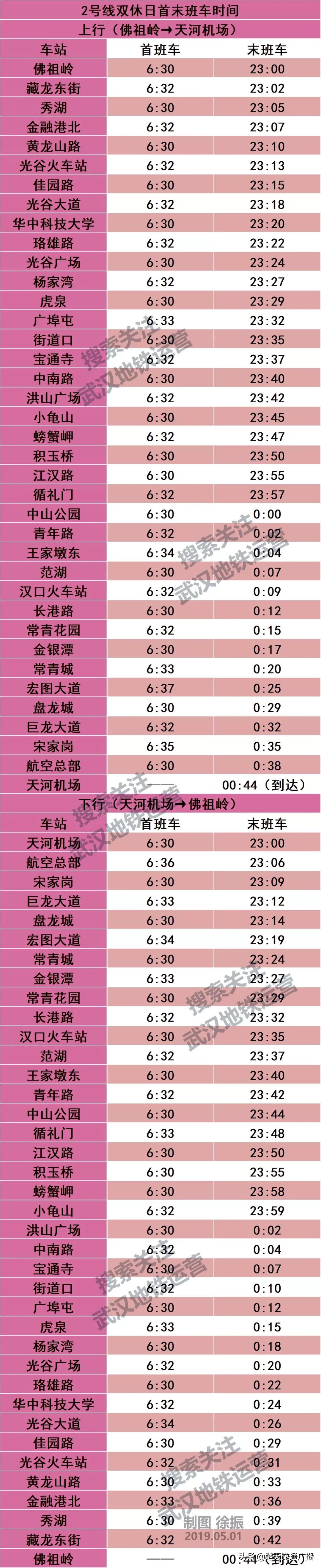 武昌到武汉火车站地铁时刻表,武汉天河机场地铁2号线时刻表