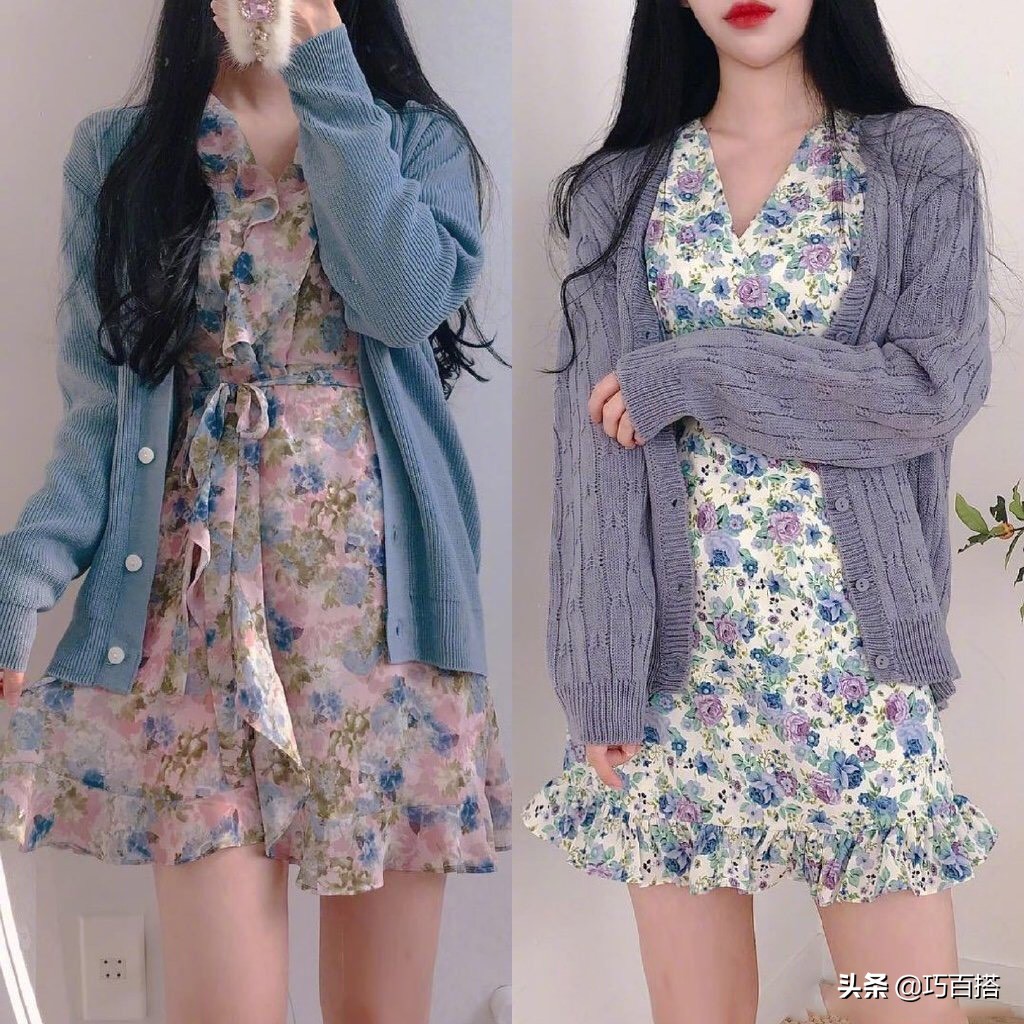 时尚优雅碎花裙,碎花裙这样穿气质又温柔