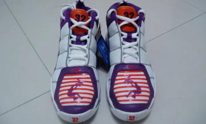 奥尼尔shaq系列篮球鞋白底黑皮面,奥尼尔自创shaq球鞋