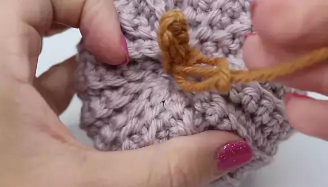 南瓜挂件钩针教程,钩针南瓜小挂件图解