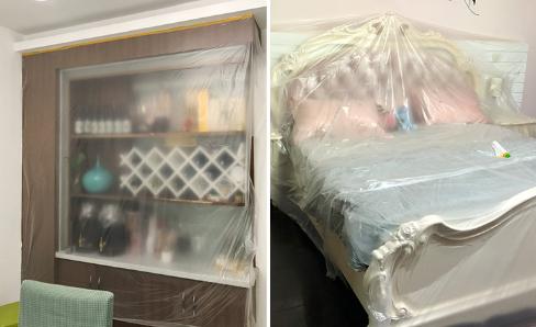 喷涂防尘遮蔽膜,装修家用防灰尘塑料防尘膜加厚