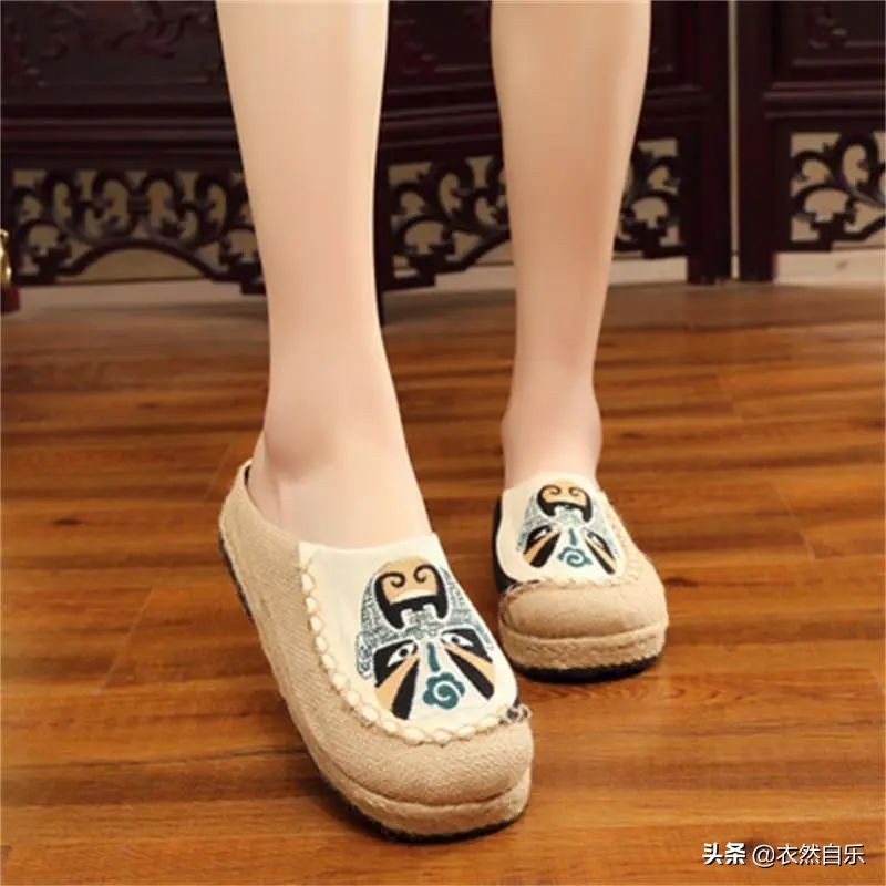 亚麻鞋子女款妈妈鞋,亚麻布料的鞋
