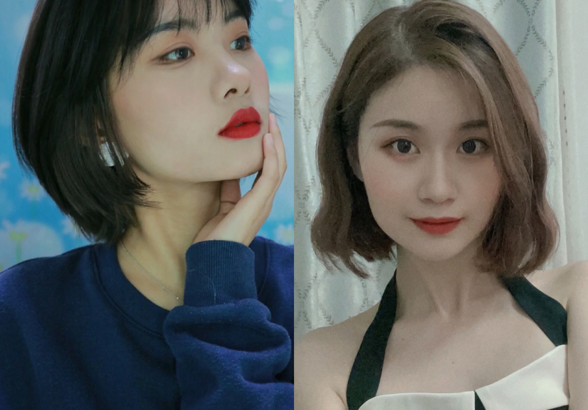 菱形方脸女生适合中分,适合方脸女生的千禧风