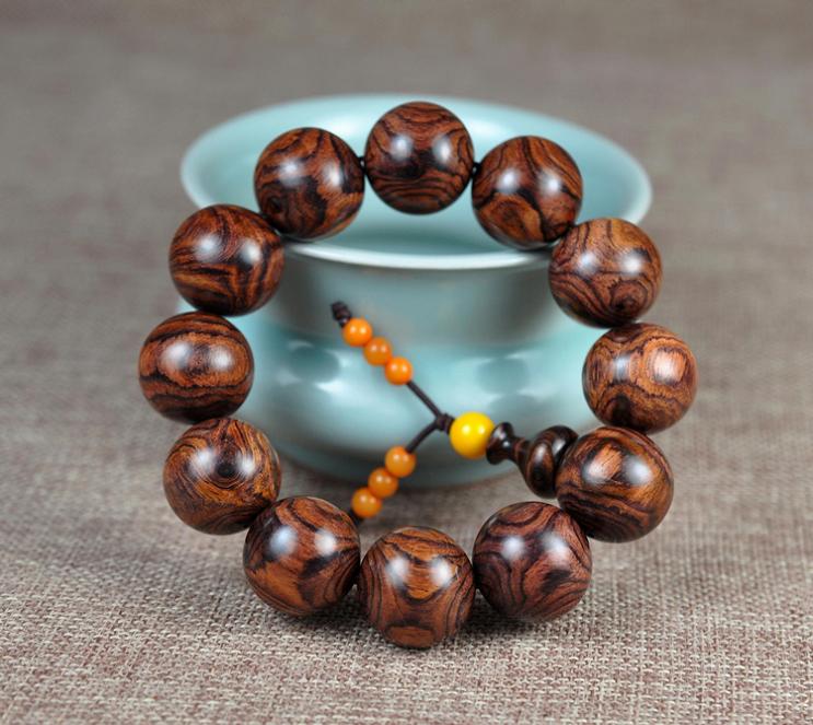 崖柏手串好还是海南黄花梨手串好,海南黄花梨紫油梨顺纹2.0手串价格