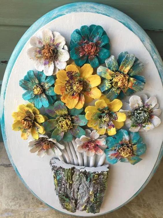 关于神奇的大自然的手工制作,100种松塔手工制作欣赏