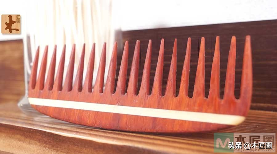 木工爱好者制作的产品,手工木梳diy工具
