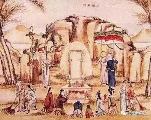 有关清明的写意国画,以清明节为题材的国画