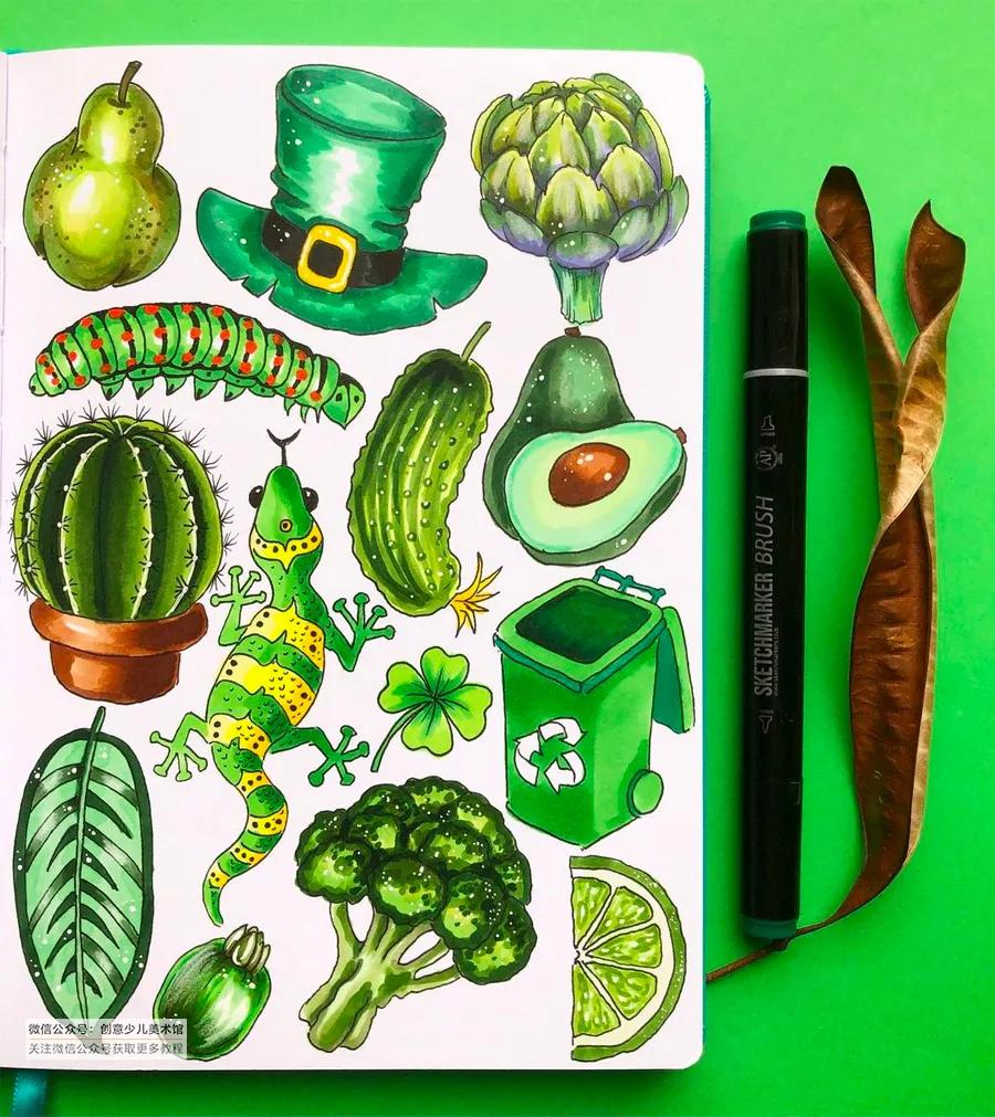 马克笔绘画背景简单,马克笔绘画简单素材