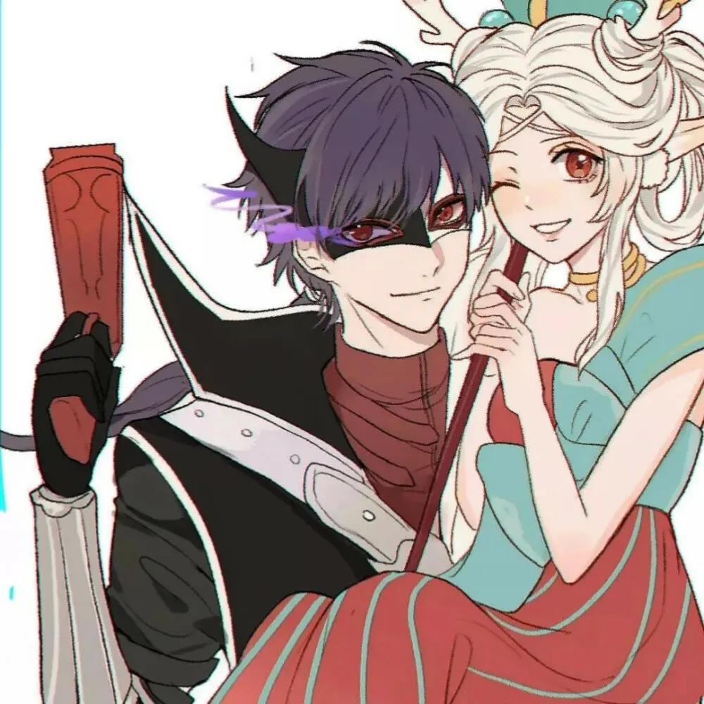 王者荣耀花木兰和兰陵王情侣头像,王者荣耀项羽霸王别姬情侣头像