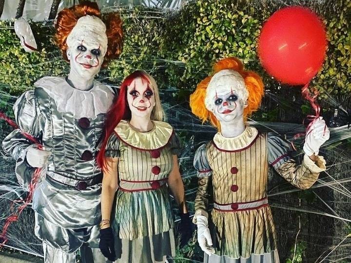 23位足球明星过万圣节，莱万夫妇扮小丑，迪玛利亚变宇航员