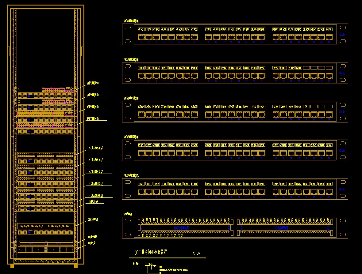 cad弱电机柜图标大全,弱电机柜CAD布置