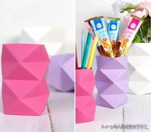 小学生手工折纸花瓶简单漂亮,折纸花瓶配哪种花好看