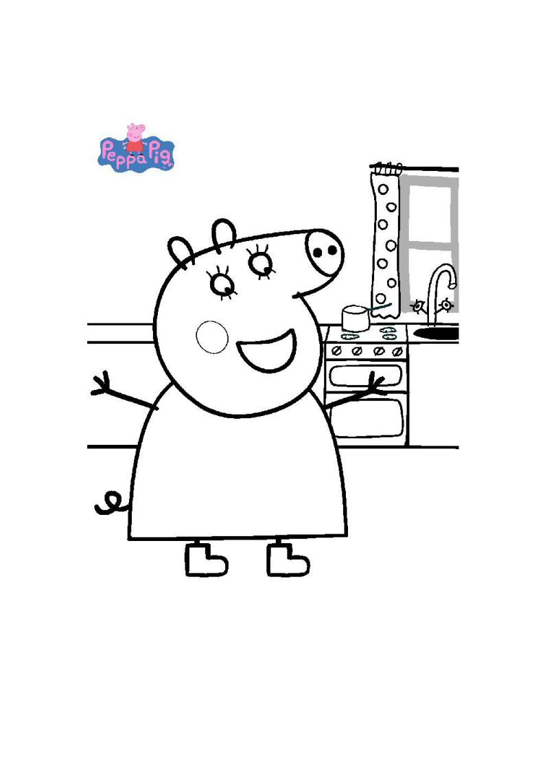 小猪佩奇填色画图片可打印,小猪佩奇填色小视频