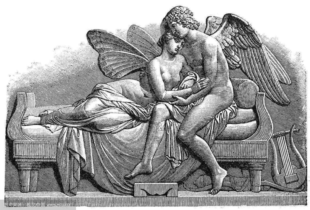 希腊神话丘比特雕塑,希腊神话普绪克与丘比特雕塑