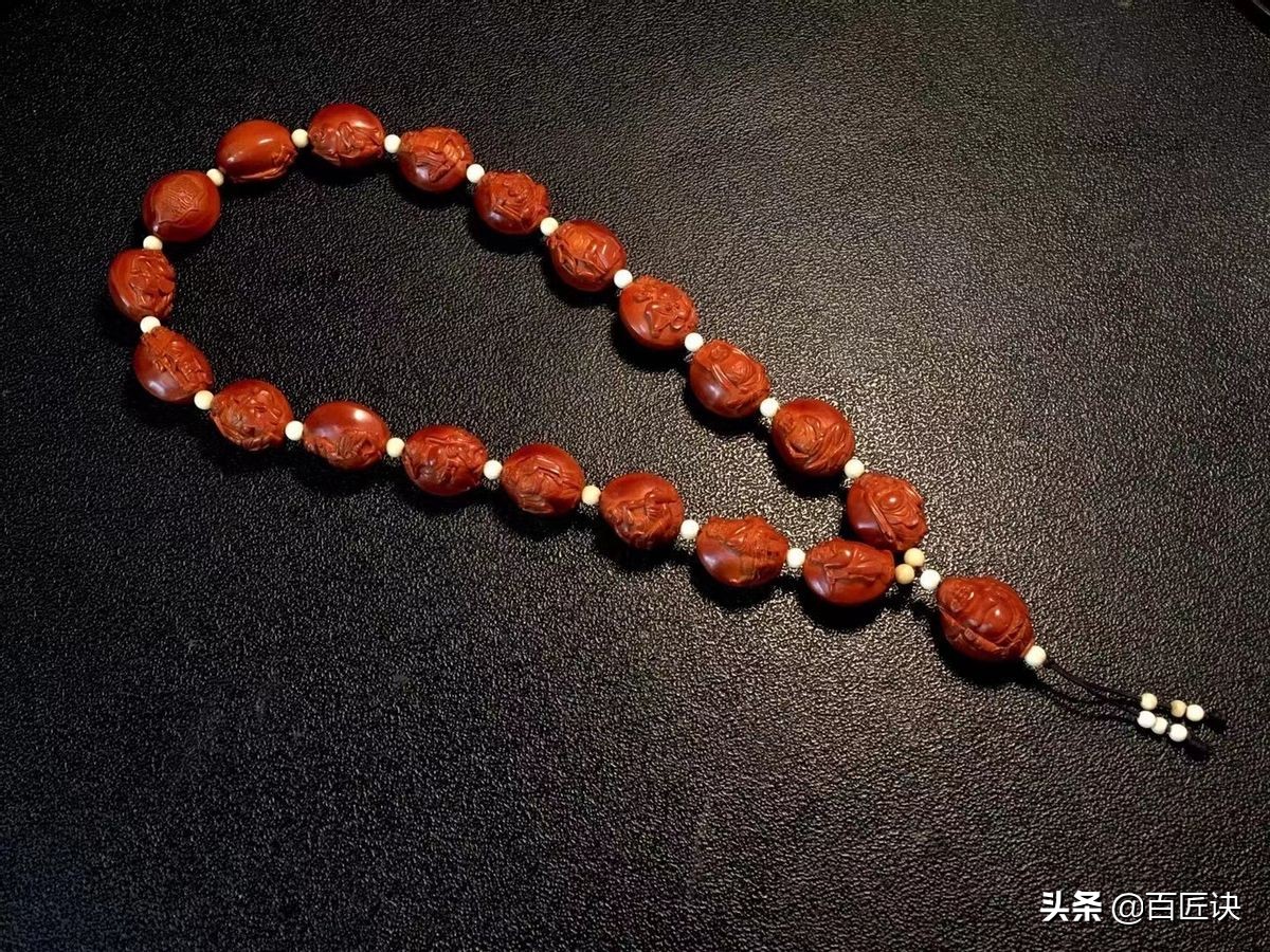 橄榄核钟馗核雕手串,恶僧橄榄核核雕手串