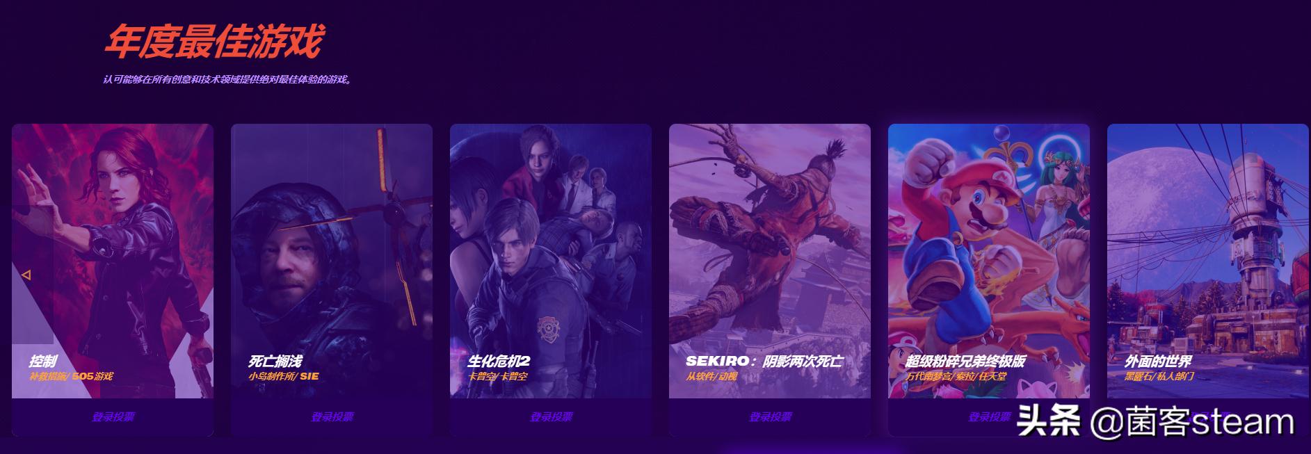 tga2019入围名单,tga历年入围获奖名单