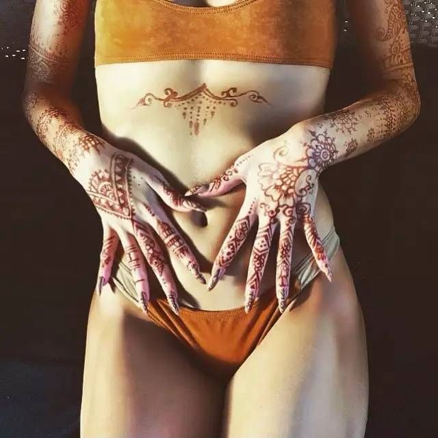 简单海娜手绘 (巴基斯坦海娜手绘彼岸花图文)